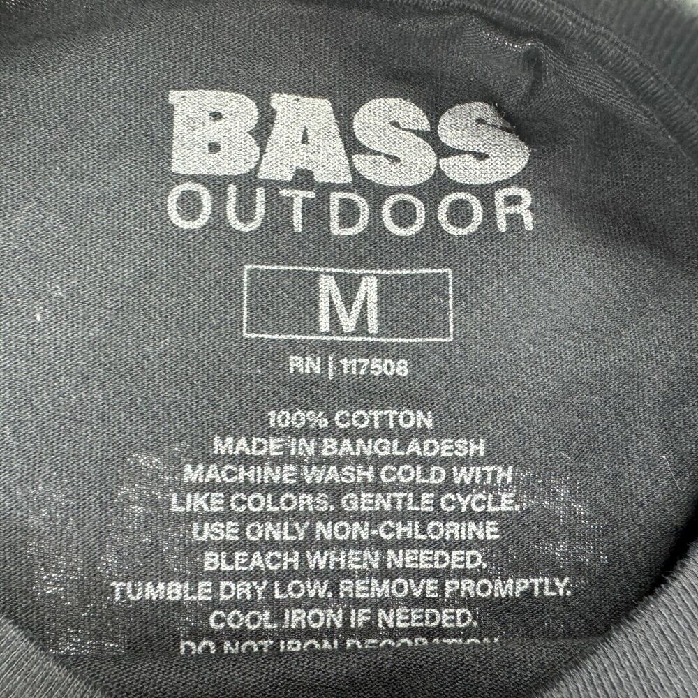 Bass Outdoor Mens No-Nonsense Graphic Logo Short Sleeve T-Shirt Black M - Picture 4 of 4